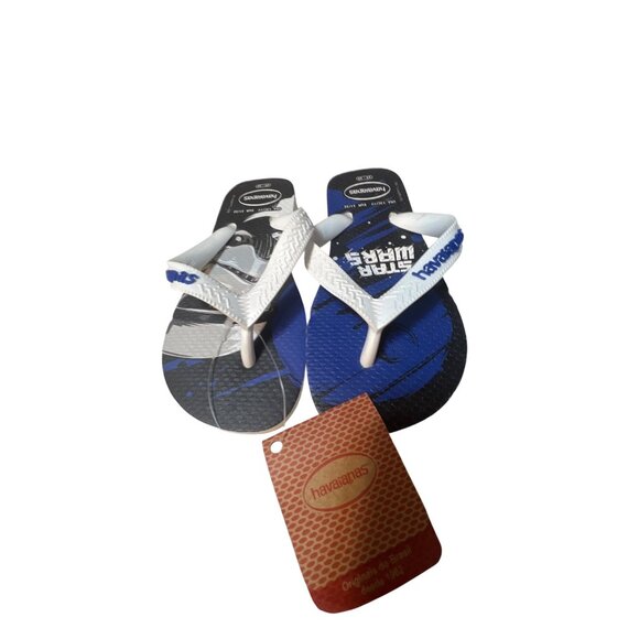 Havaianas Kids Star Wars Flip Flops 13/1White & Blue Rubber Sandals Stormtrooper - Picture 2 of 4